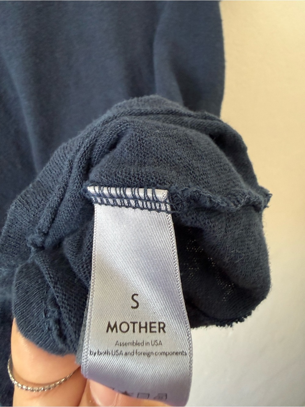 MOTHER SUPERIOR Sinful Tee Navy Blue Linen Cotton Short Sleeve Graphic Tee Small - Picture 15 of 16